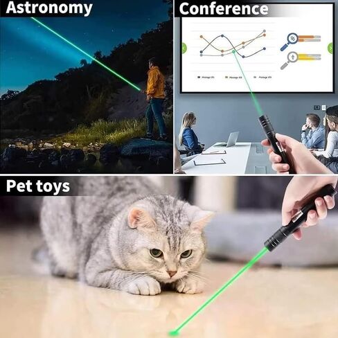 Cowjag Long Range Green Laser Pointer,Laser Pointer High Power Pen, Green Pointer Rechargeable for Hiking, Cat Laser Toy USB Charge(Green Light) in Saudi Arabia