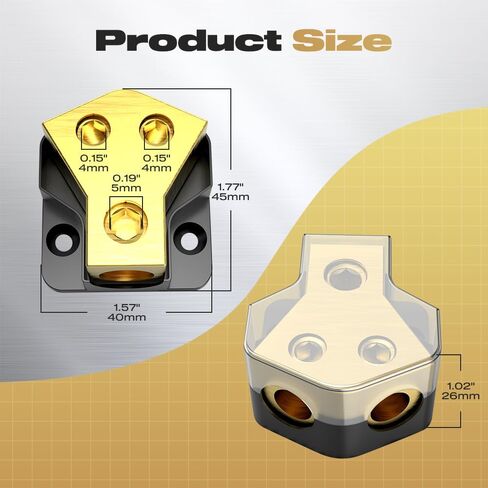 Distribution Block Car Audio, 2 Way 0/2/4 Gauge in 4/8/10 Gauge Out Amp Power Distribution Block Car Audio Splitter for Vehicles Boats 2PCS in Kuwait