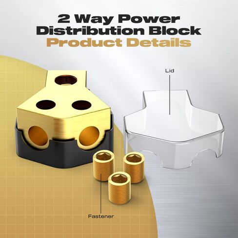 Distribution Block Car Audio, 2 Way 0/2/4 Gauge in 4/8/10 Gauge Out Amp Power Distribution Block Car Audio Splitter for Vehicles Boats 2PCS in Kuwait