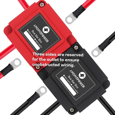 Heavy Duty 400A 48V Bus Bar Tin Plated Copper Power Distribution Block Ground Busbar Box 8XM10(3/8") Terminal Studs Module Design for Automotive RV Car Marine Truck Boat Battery Audio (B&R) in Kuwait