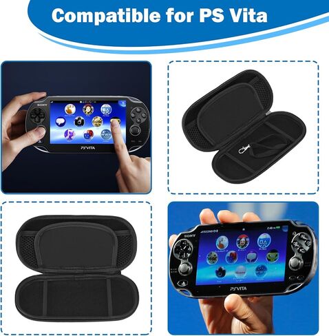 حقيبة PS Vita، حقيبة حمل متوافقة مع PS Vita، حقيبة حمل محمولة للسفر لجهاز Sony PS Vita، حقيبة سفر احترافية مقاومة للماء ومقاومة للصدمات (أسود) in Kuwait