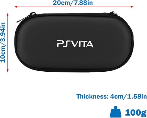 حقيبة PS Vita، حقيبة حمل متوافقة مع PS Vita، حقيبة حمل محمولة للسفر لجهاز Sony PS Vita، حقيبة سفر احترافية مقاومة للماء ومقاومة للصدمات (أسود) in Kuwait