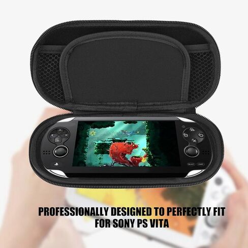 حقيبة PS Vita، حقيبة حمل متوافقة مع PS Vita، حقيبة حمل محمولة للسفر لجهاز Sony PS Vita، حقيبة سفر احترافية مقاومة للماء ومقاومة للصدمات (أسود) in Kuwait