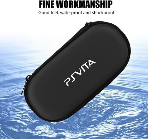 حقيبة PS Vita، حقيبة حمل متوافقة مع PS Vita، حقيبة حمل محمولة للسفر لجهاز Sony PS Vita، حقيبة سفر احترافية مقاومة للماء ومقاومة للصدمات (أسود) in Kuwait