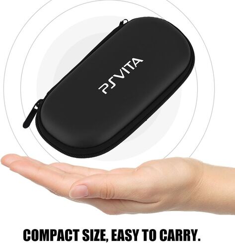 حقيبة PS Vita، حقيبة حمل متوافقة مع PS Vita، حقيبة حمل محمولة للسفر لجهاز Sony PS Vita، حقيبة سفر احترافية مقاومة للماء ومقاومة للصدمات (أسود) in Kuwait