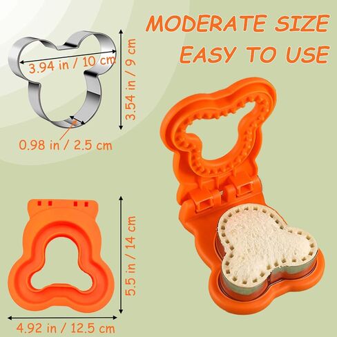 Sandwich Cutter and Sealer, Mouse Sandwich Pocket Maker, DIY Bread Sandwich Cutters, Fun Sandwich Crust Cutter for Kids Adult Boys Girls(Orange) in Saudi Arabia
