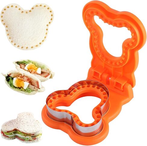 Sandwich Cutter and Sealer, Mouse Sandwich Pocket Maker, DIY Bread Sandwich Cutters, Fun Sandwich Crust Cutter for Kids Adult Boys Girls(Orange) in Saudi Arabia