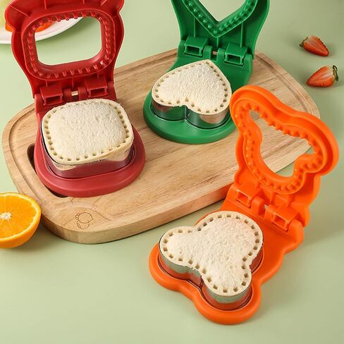 Sandwich Cutter and Sealer, Mouse Sandwich Pocket Maker, DIY Bread Sandwich Cutters, Fun Sandwich Crust Cutter for Kids Adult Boys Girls(Orange) in Saudi Arabia