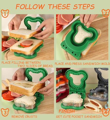 Sandwich Cutter and Sealer, Mouse Sandwich Pocket Maker, DIY Bread Sandwich Cutters, Fun Sandwich Crust Cutter for Kids Adult Boys Girls(Orange) in Saudi Arabia
