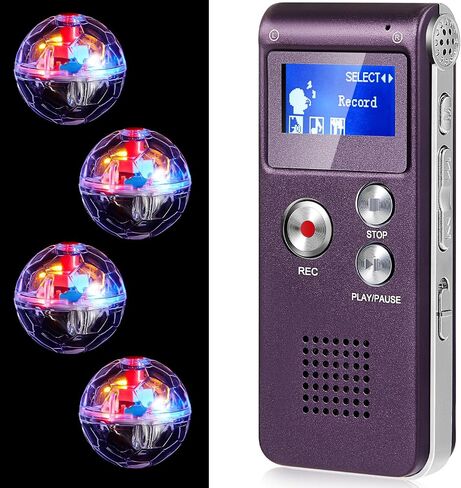 5 Pcs Ghost Hunting Kit Includes Digital Voice Recorders with 4 LED Cat Balls Motion Activated Cat Ball Toy Voice Activated Recorder with Playback for Pet Cat Dog Animals (8 GB,Classic Style) in Saudi Arabia