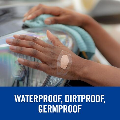 Nexcare Waterproof Bandages, Stays on in the Pool, Holds for 12 Hours, Clear Bandages for Fingers and Elbows - 100 Pack Waterproof Bandages in Saudi Arabia