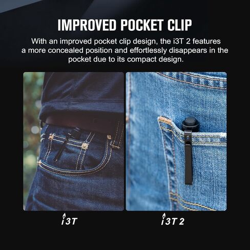 مصباح يدوي OLIGHT I3T 2 EOS Pocket EDC، 200 لومن، مصابيح يدوية مدمجة ومشرقة، ضوء مفتاح مزدوج الإخراج مع بطارية AAA ومشبك جيب ثنائي الاتجاه للتخييم والمشي لمسافات طويلة (أسود) in Saudi Arabia