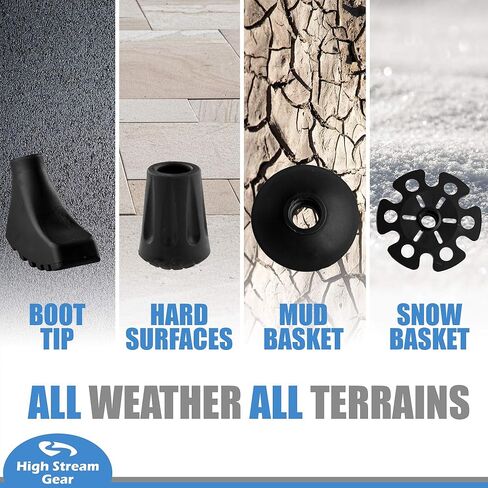 عصي المشي للنساء - عصي المشي لمسافات طويلة قابلة للطي مقاس 14.5 بوصة لحقيبة الظهر وممارسة الرياضة والسفر، مجموعة من 2 عصا رحلات من الألومنيوم قابلة للطي in Kuwait