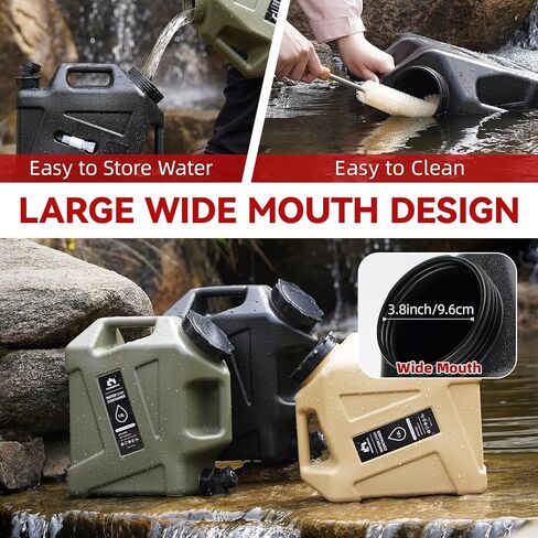 Camping Water Container - 3.2 Gallan Water Jug with Spigot| Portable Water Tank for Outdoor Hiking Picnic Supplies-Green in Saudi Arabia