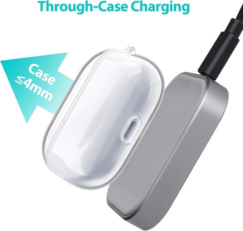 AirPods Pro Charger, Wireless Charging Station for AirPods Pro 3/ Pro 2/Pro, Wireless Charger for Airpods 4 (with Active Noise Cancellation)/ 3rd/ 2rd, White in Kuwait