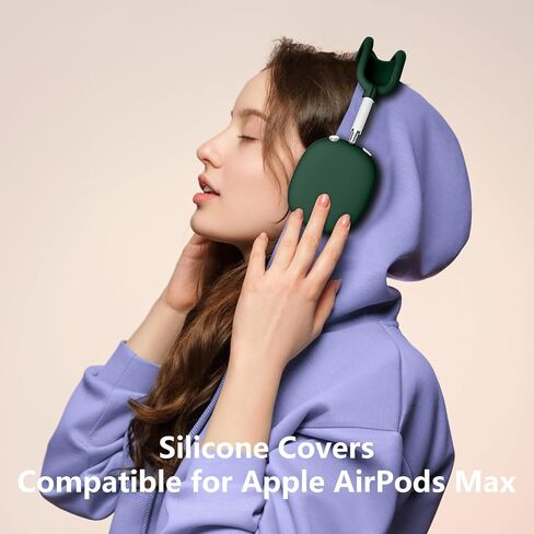 4 in 1 Silicone Case Cover for AirPods Max 2/ AirPods Max Headphones, Black | Ear Pad Case Cover/Ear Cups Cover/Headband Cover for AirPods Max 2 & 1, Accessories Silicone Protector for Apple AirPods Max in Saudi Arabia