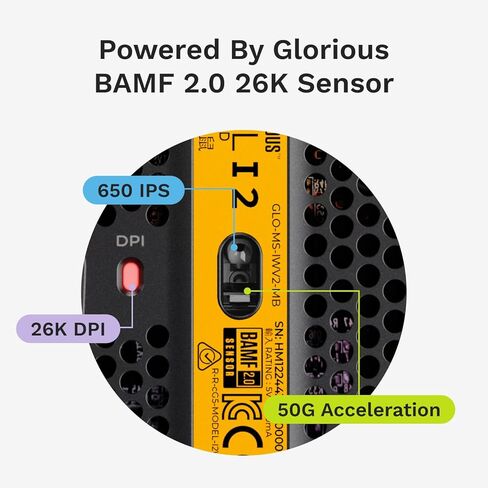 ماوس الألعاب اللاسلكي Glorious Gaming Model I 2 - Hybrid 2.4 جيجا هرتز وبلوتوث، 75 جرام إضاءة فائقة، 9 أزرار (2 قابلة للتبديل)، RGB، أقدام PTFE، MMO/MOBA/FPS، عمر بطارية طويل، مسند إبهام جانبي - أسود in Kuwait