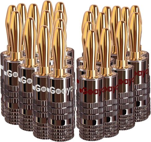 Banana Plugs for Speaker Wire - 24K Gold Plated Banana Adapter Connector(6 Pairs/12 pcs) in Saudi Arabia