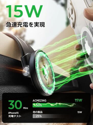 15W for iPhone MagSafe Car Mount Charger, 360% Adjustable Aluminum Alloy Arm, Relocatable Car Phone Holder, Magnetic Wireless Fast Charging, Cell Phone Holder for All Car Models, Black in Saudi Arabia