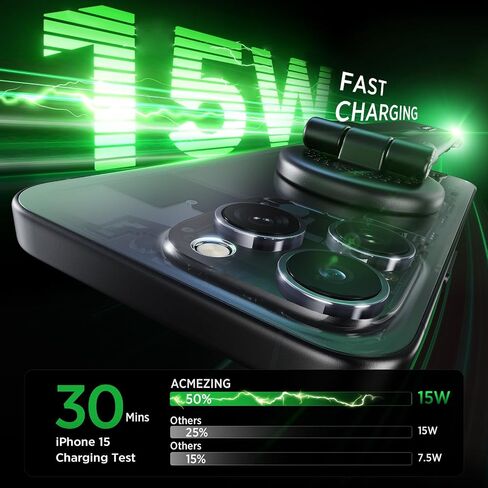 15W for iPhone MagSafe Car Mount Charger, 360% Adjustable Aluminum Alloy Arm, Relocatable Car Phone Holder, Magnetic Wireless Fast Charging, Cell Phone Holder for All Car Models, Black in Saudi Arabia