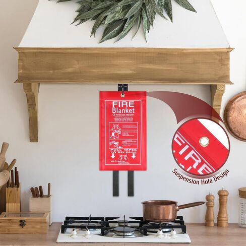 Emergency Fire Blanket - 40" x 40" 1 Pack for Home Kitchen Camping School Office Warehouse Fireplace Car Gas Station Fiberglass Fire Blanket Emergency Survival Safety Supplies in Saudi Arabia
