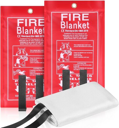 Emergency Fire Blanket - 40" x 40" 1 Pack for Home Kitchen Camping School Office Warehouse Fireplace Car Gas Station Fiberglass Fire Blanket Emergency Survival Safety Supplies in Saudi Arabia
