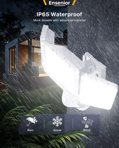 Ensenior 5 Motion Sensor Modes Solar Security Light, 1800LM 270° Wide Angle 3 Heads LED Flood Lights, IP65 Waterproof Wall Lights, Separate Solar Panel Remote Control Solar Lights Outdoor in Saudi Arabia