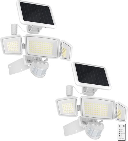 Ensenior 5 Motion Sensor Modes Solar Security Light, 1800LM 270° Wide Angle 3 Heads LED Flood Lights, IP65 Waterproof Wall Lights, Separate Solar Panel Remote Control Solar Lights Outdoor in Saudi Arabia