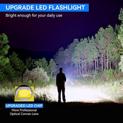 LETMY Tactical Flashlight S2000-2 Pack Bright Military Grade LED Flashlights High Lumens - Portable Handheld Flash Light, 5 Modes Zoomable Waterproof Flashlights for Home Emergency Camping Outdoor in Saudi Arabia