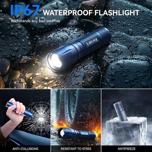 LETMY Tactical Flashlight S2000-2 Pack Bright Military Grade LED Flashlights High Lumens - Portable Handheld Flash Light, 5 Modes Zoomable Waterproof Flashlights for Home Emergency Camping Outdoor in Saudi Arabia