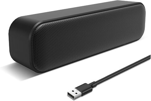 USB Computer Speaker,USB Powered Mini Soundbar Speaker,Laptop Stereo Speakers with Space Saving Design for Computer Laptop Desktop PC Dorm Offce Desk Restaurant in Saudi Arabia