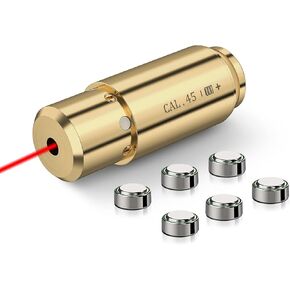 MidTen Bore Sight Laser .45acp 20-Gauge 7.62x54R Red Dot Boresighter with Extra Batteries