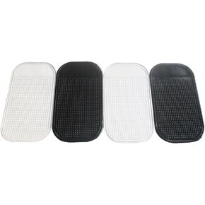 4 Pack Silicone Anti-Slip Dash Pad, Dashboard Sticky Mat for Phones, Sunglasses, Keys (2 Black+ 2 Transparent)
