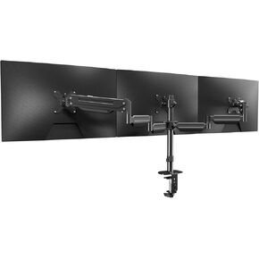 suptek Triple Monitor Mount for Most 17 to 32 inch Screens,Gas Springs Adjustment Triple Monitor Desk Mount Stand with Clamp & Grommet Kit,Black(MD8003)