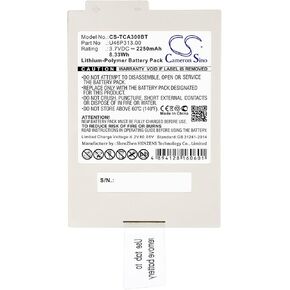 Cameron Sino Battery for Technicolor TCA300COM, Xfinity iControl Technicolor TCA300COM PN:Technicolor U46P313.00 2250mAh / 8.33Wh