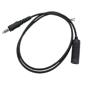 7.1 7.0 U-174/U U-92A/U Headset Extended Extension Cable Helicopter Headphone Extender Connector Straight Corder for Standard Civilian Radio Mono U-174/U Plug(Civilian Wiring,Black,Wired)