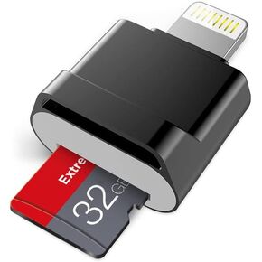 Micro SD Card Reader for iPhone,Lightning to Micro SD/TF Adapter,[Apple MFi Certified] Memory Card Reader for iPhone & iPad,Supports iOS 13 & exFAT/FAT32,for iPhone, Blue (JY-FBA-00019)