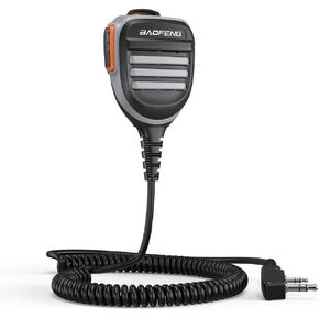 BAOFENG Walkie Talkie Speaker Mic Microphone, Remote Shoulder Police Mic UV-5R BF-F8HP 5RM UV-21R K5PLUS GM-15 Pro UV-5G Plus GM-5RH UV-17R TIDRADIO TD-H3 TD-H8 Quansheng UV-K5