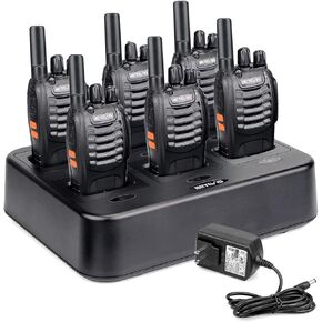 Case of 6,Retevis H-777 Walkie Talkies for Adults Long Range, Rechargeable Two-Way Radios,with 6-Way Multi Unit Charger,Flashlight Handheld Business 2 Way Radios