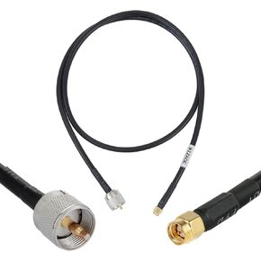 كابل تمديد WIZACE بطول 15 قدم SMA ذكر إلى PL259 UHF S-MR240 (50 أوم)، كابلات محورية من النحاس النقي لتطبيقات الترددات اللاسلكية، ومحلل الهوائي، وراديو HAM وCB المحمول، ومقياس SWR، والحمل الوهمي