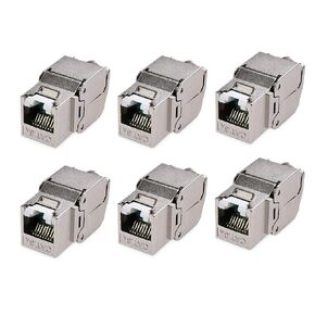 Cable Matters UL Listed 10Gbps 12-Pack RJ45 Shielded Cat6A / Cat6 Keystone Jack with Integrated Shutter
