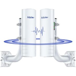 5KM Wireless Bridge with 2 x 1Gbs Ports and Bracket Mounts for Network Extend, AdaLov CPE361 Point to Point Wireless Bridges Outdoor with 14DBi high gain Antenna,5.8G WiFi Bridge CPE (2 Pack)