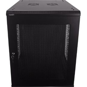 NavePoint 12U Server Rack Enclosure - 23.6" Deep, 12U Wall Mount Network Cabinet with Locking Perforated Door, 19" IT Equipment Compatible, 12U Network Rack, Removable Side Panels, Black