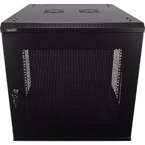 NavePoint 12U Server Rack Enclosure - 23.6" Deep, 12U Wall Mount Network Cabinet with Locking Perforated Door, 19" IT Equipment Compatible, 12U Network Rack, Removable Side Panels, Black