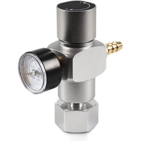 2 in 1 Mini CO2 Gas Regulator Soda Pressure Gauge Mini Gas Regulator with Soda Adapter 3/8in to Tr21.4 for Wine Soda Making by LUCKEG