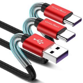 USB Type C Cable 10ft, [2 Pack] USB A 2.0 to USB-C 10 ft Type C Fast Charger Extra Long Durable TPE USBC to USBA Cord for iPhone 16/15 Pro Plus Pro Max Samsung Galaxy A10/A20/A51/S10/S9/S8 Plus/Note 9