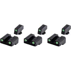 TruGlo Tritium Glow in The Dark Compact Pistol Optic with Transitioning Green and White Dot for Glock 42 and 43 Pistols, Green (3 Pack)