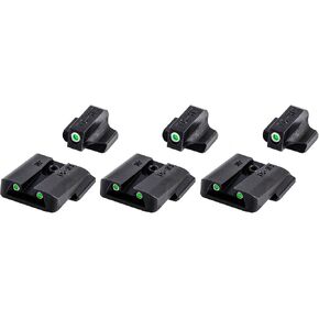 TruGlo Tritium Glow in The Dark Compact Pistol Optic with Transitioning Green and White Dot for Smith & Wesson M&P Series Pistols, Black (3 Pack)