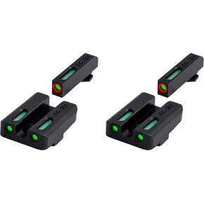 TruGlo TFK Pro Fiber Optic and Tritium Handgun Glock Sight Accessories with Fortress Finish Protection and Angled Rear Sight for Handguns (2 Pack)