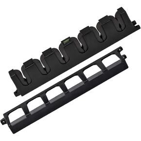 Booms Fishing WV2 Fishing Pole Holder Wall Mount, Fishing Rod Holders for Garage, Vertical Fishing Pole Rack, Compact Fishing Rod Rack Holds Up to 6 Rods, 13.6" Black